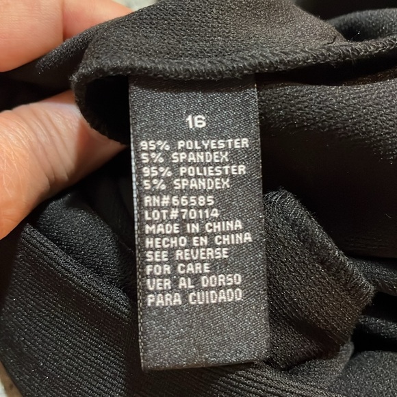 PERCEPTIONS SLEEVELESS COLORBLOCK MIDI DRESS BLACK WHITE PLUS SIZE 16 - Picture 9 of 13